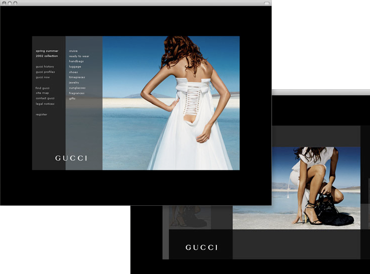 Website screenshots from gucci.com