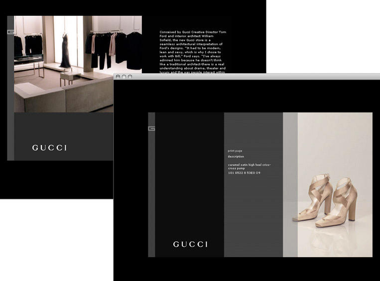 Website screenshots from gucci.com